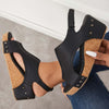 Kurk Platform Wedges Slingback Enkel Gesp Sandalen - Verhoog je stijl met Comfort en Elegantie