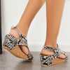 Kurk Platform Wedges Slingback Enkel Gesp Sandalen - Verhoog je stijl met Comfort en Elegantie