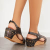 Kurk Platform Wedges Slingback Enkel Gesp Sandalen - Verhoog je stijl met Comfort en Elegantie