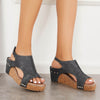 Kurk Platform Wedges Slingback Enkel Gesp Sandalen - Verhoog je stijl met Comfort en Elegantie