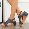 Kurk Platform Wedges Slingback Enkel Gesp Sandalen - Verhoog je stijl met Comfort en Elegantie