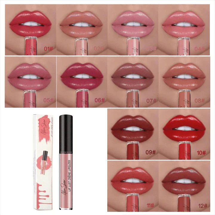 12 Kleuren Crème Textuur Lipgloss Waterproof