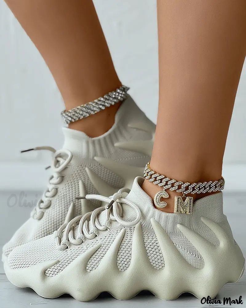 Mao-Wow™ | Plain Platform Lace Up Sneakers