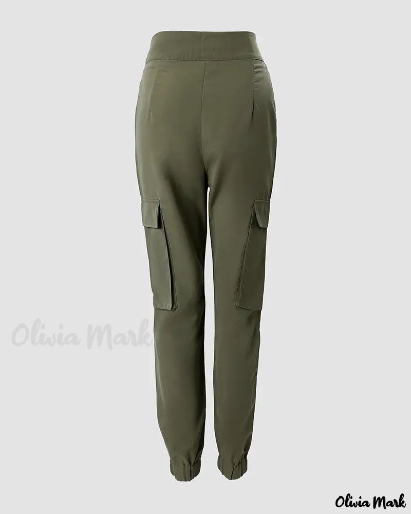 Mao-Wow ™- Cargo broek met hoge taille, zak en knoop ( voorbestelling )