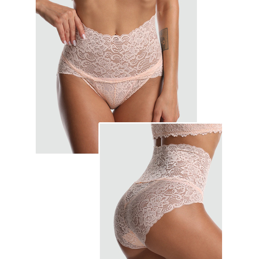 Peach Perfect™ | 10-delige naadloze panty met bloemenkant