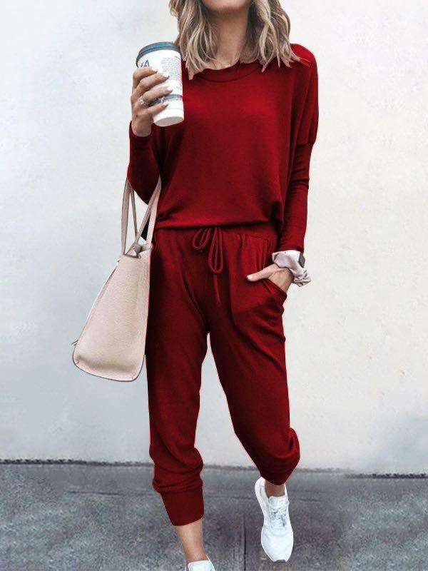 Mao-Wow™️ - Effen damespyjama met lange mouwen en lange broek