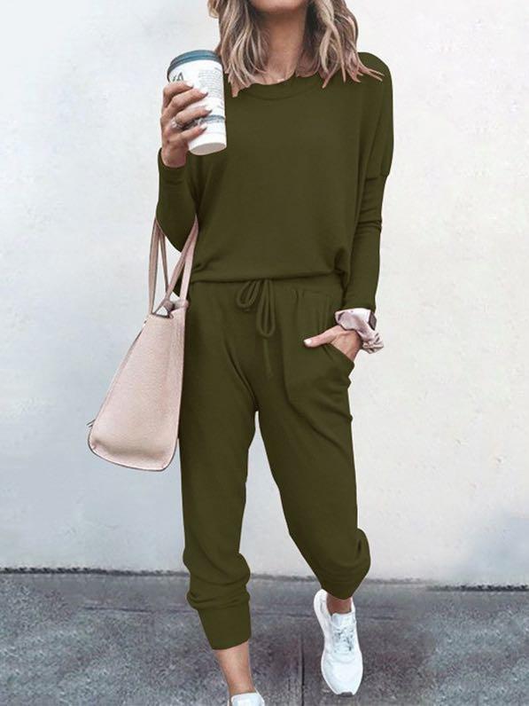 Mao-Wow™️ - Effen damespyjama met lange mouwen en lange broek